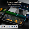 Aula F99 Pro 3 Modlu RGB Hot Swap Mekanik Star Vector Switch Siyah Kablosuz Gaming Klavye