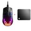 SteelSeries Aerox 3 Onyx Mouse + SteelSeries QcK Medium Mouse Pad Bundle Paket