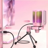 Fifine Ampligame A6V RGB USB Pembe Gaming Mikrofon