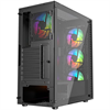PowerBoost PB-PS6832B 650W 80+ Bronze Tempered Glass USB 3.0 Çıkarılabilir Metal Mesh Rainbow ATX Siyah Kasa