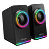 MIKADO MD-182 2.0 3W*2 RGB Aydınlatmalı USB + 3.5mm USB 5V Siyah Hoparlör
