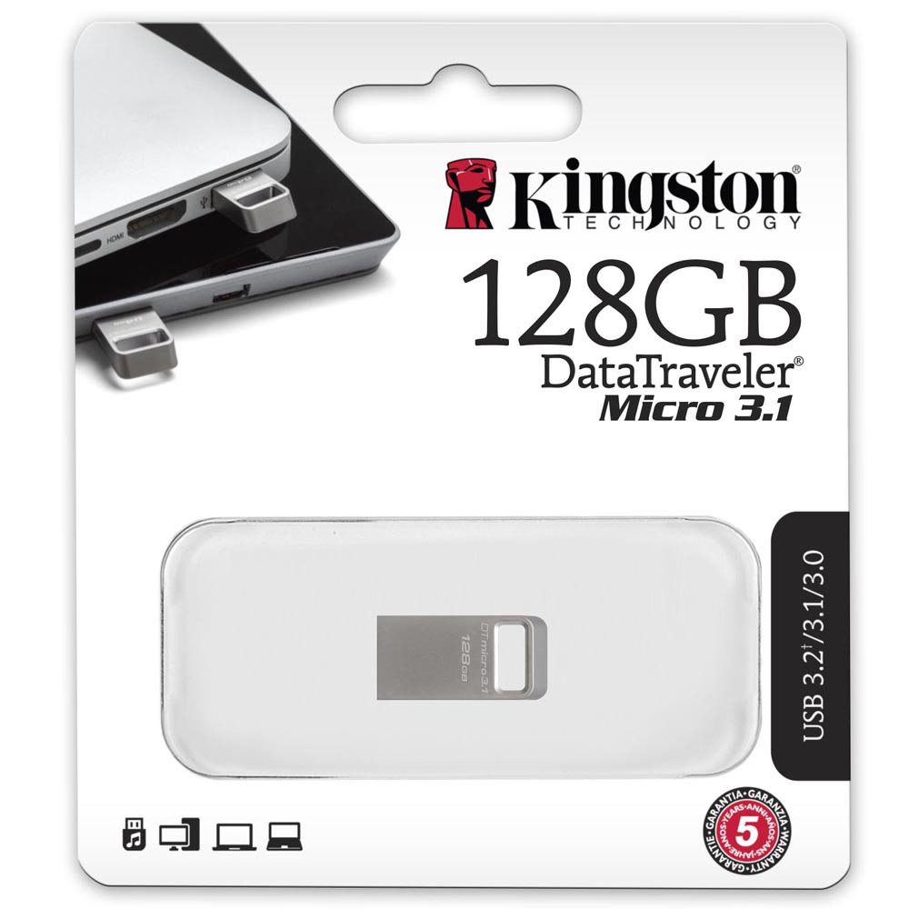 Kingston 128GB DTMC3/128 DTMicro USB 3.1/3.0 USB Bellek