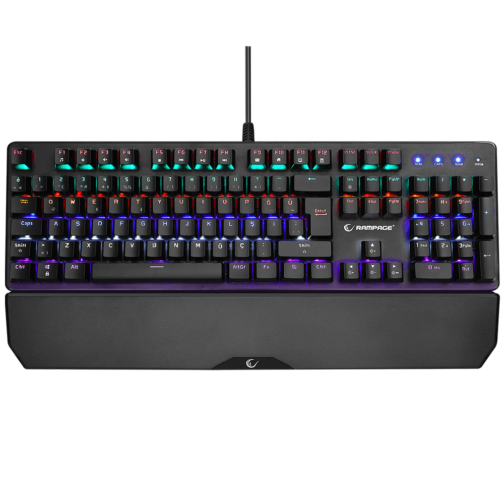 Rampage KB-R86 UMBRA Siyah USB Rainbow Aydınlatmalı Red Switch Mekanik Gaming Oyuncu Klavye