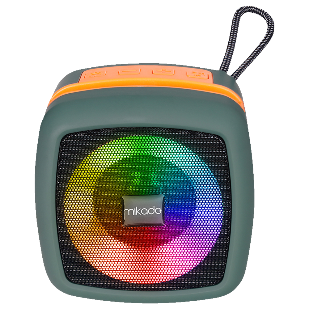 MIKADO MD-29BT 5W 1200mAh RGB Haki Bluetooth Taşınabilir Hoparlör