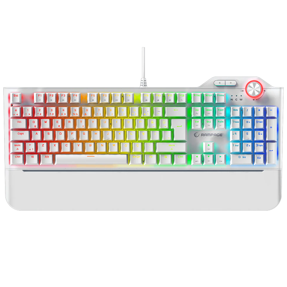 Rampage HYDRA R6 Red Switch RGB Kablolu Beyaz Gaming Klavye