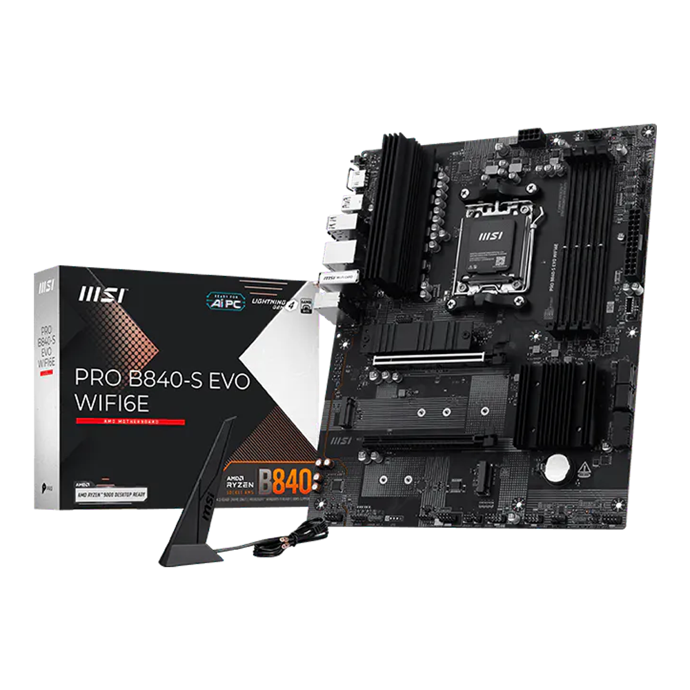 MSI PRO B840-S EVO WIFI6E 8000MHz(OC) DDR5 Soket AM5 M.2 HDMI ATX Anakart