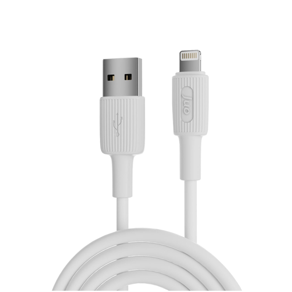 Juo 12W 2.4A USB-A Lightning İphone İpad Silikon Beyaz Data Ve Hızlı Şarj Kablosu 2 Metre