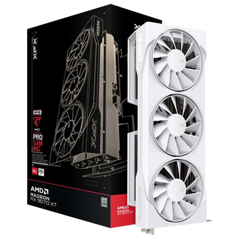 XFX Swift Radeon RX 9070 XT WHITE 16GB GDDR6 256 Bit Ekran Kartı görsel 1