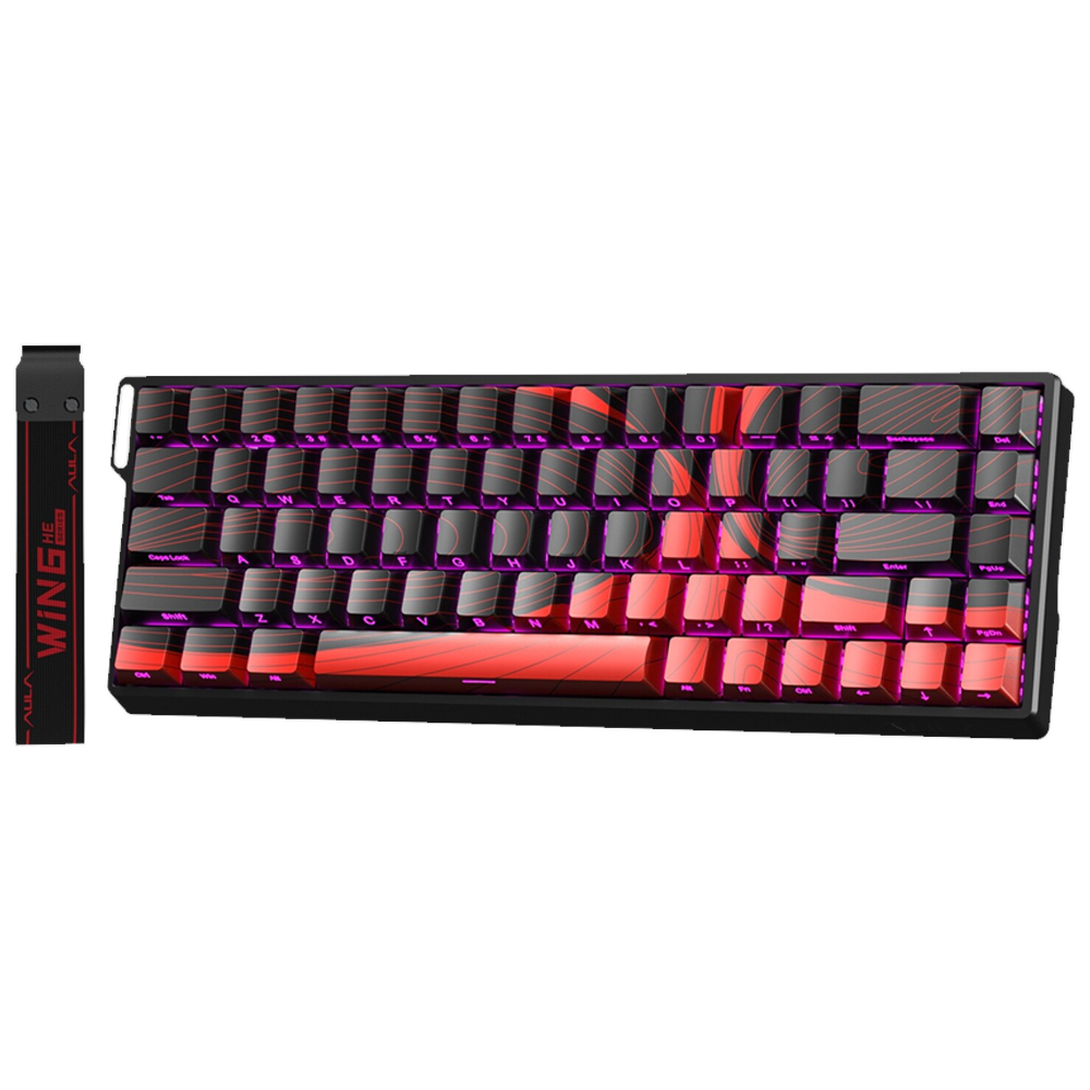 Aula Win68 HE Max Wing Chun Switch Hot Swap TKL RGB Kırmızı Kablolu Gaming Klavye