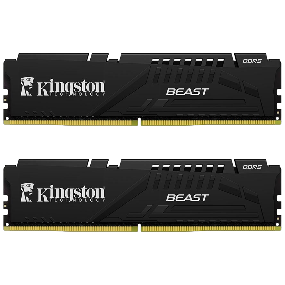 Kingston 32GB(2x16GB) Beast Black EXPO/XMP 6400MHz CL32 DDR5 Dual Kit Ram görsel 1