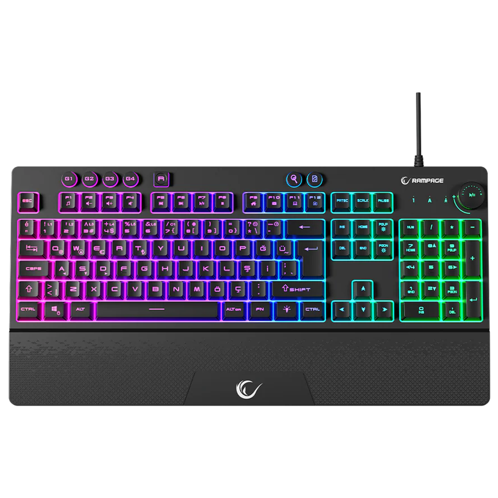 Rampage KB-GX65 SIMULA Membrane RGB Siyah Türkçe Kablolu Gaming Klavye