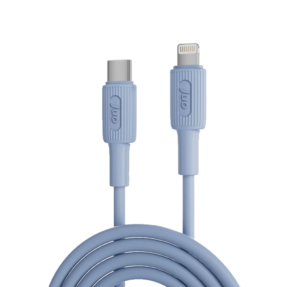 Juo 27W Type-C Lightning İphone İpad Silikon Mavi Data Ve Hızlı Şarj Kablosu 1 Metre