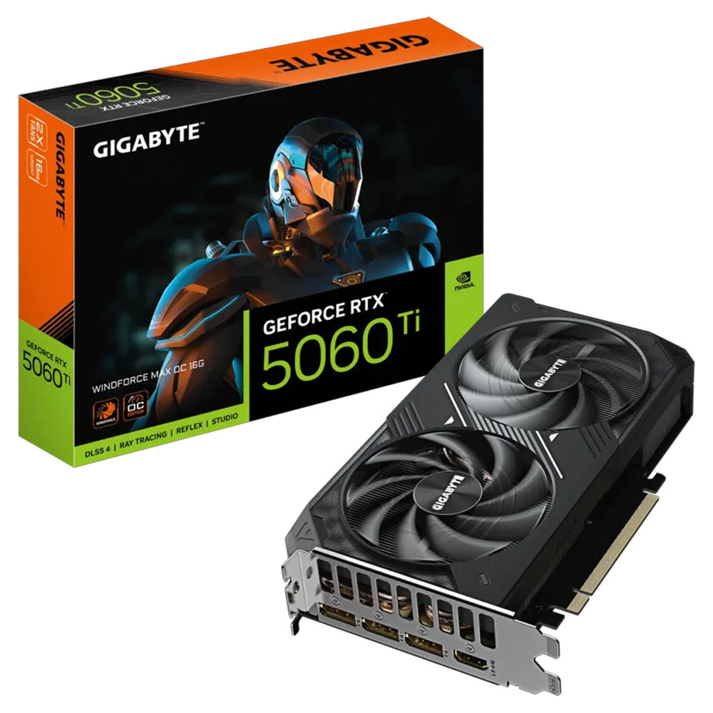 GIGABYTE GeForce RTX 5060 Tİ WINDFORCE MAX OC 16G GDDR7 DLSS 4 128 Bit Ekran Kartı görsel 1
