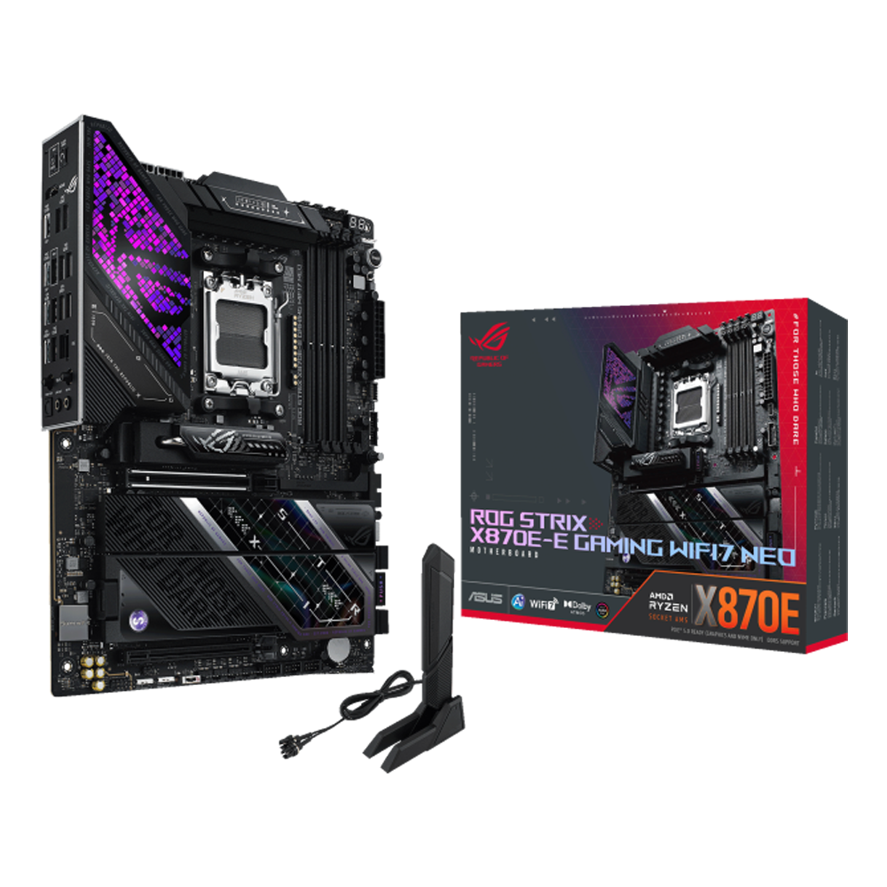 ASUS ROG STRIX X870E-E GAMING WIFI7 NEO 8600MHz(OC) DDR5 Soket AM5 M.2 HDMI DP ATX Anakart