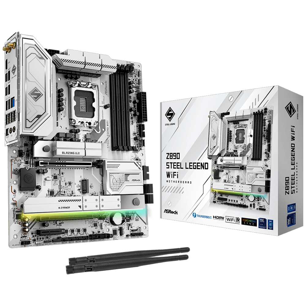ASROCK Z890 STEEL LEGEND WIFI 9466MHz OC DDR5 Soket 1851 WIFI7 M.2 HDMI Thunderbolt 4 ATX Anakart