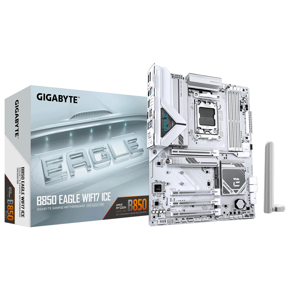 GIGABYTE B850 EAGLE WIFI7 ICE 8200MHz(OC) DDR5 AM5 DP HDMI M.2 ATX Anakart