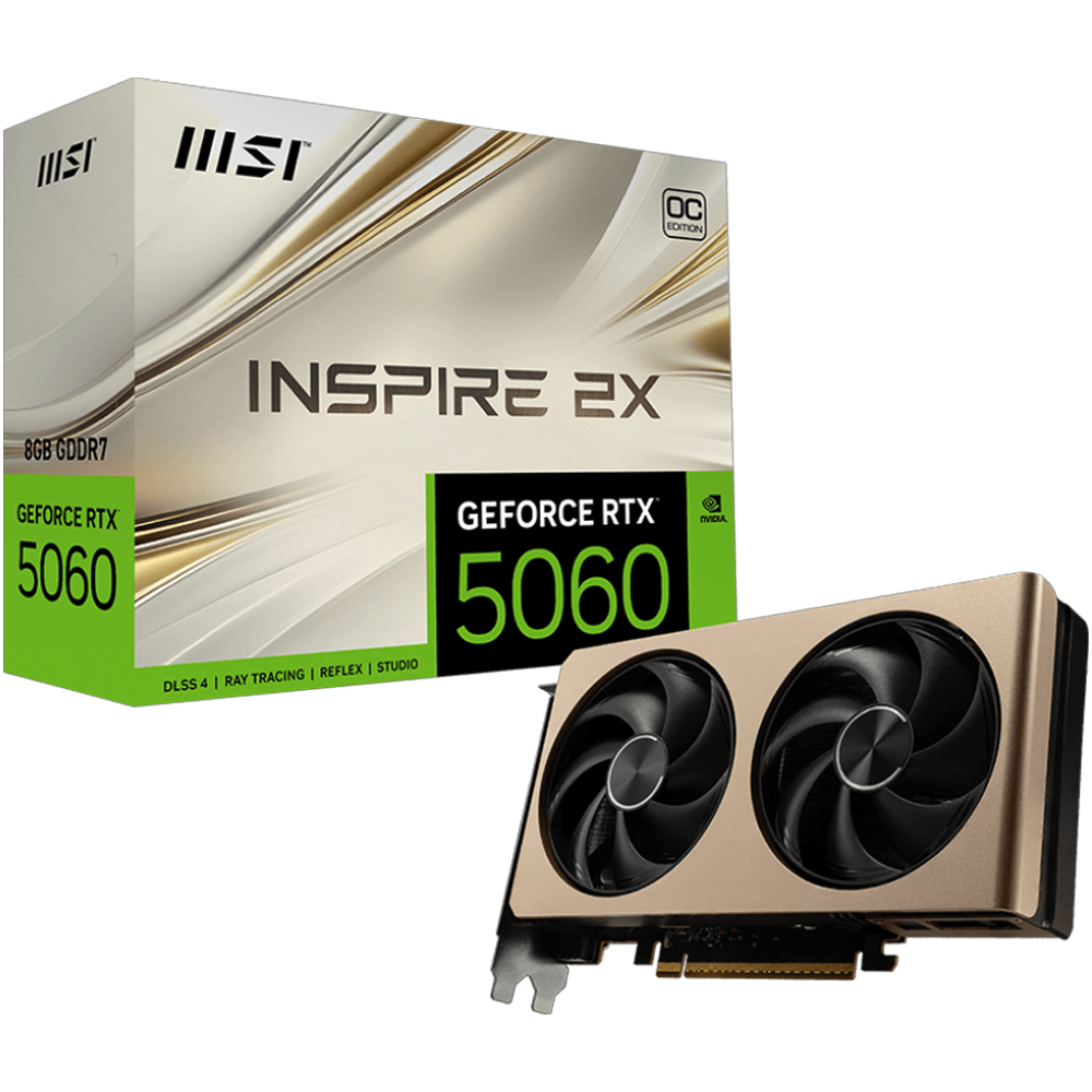 MSI GeForce RTX 5060 8G INSPIRE 2X OC GDDR7 DLSS 4 128 Bit Ekran Kartı