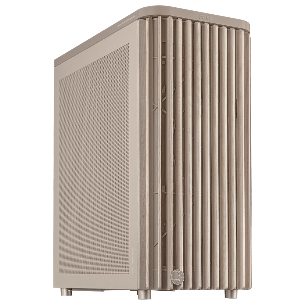 ASUS ProArt PA401 Wood Edition Mesh Tempered Glass USB-C 3.2 Bej ATX Mid Tower Kasa görsel 1