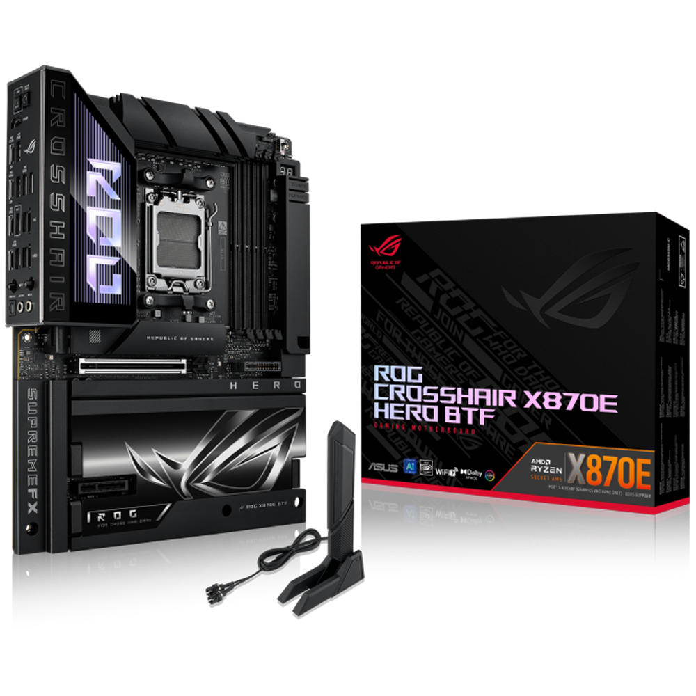 ASUS ROG CROSSHAIR X870E HERO BTF 8600MHz(OC) DDR5 Soket AM5 M.2 HDMI DP ATX Anakart
