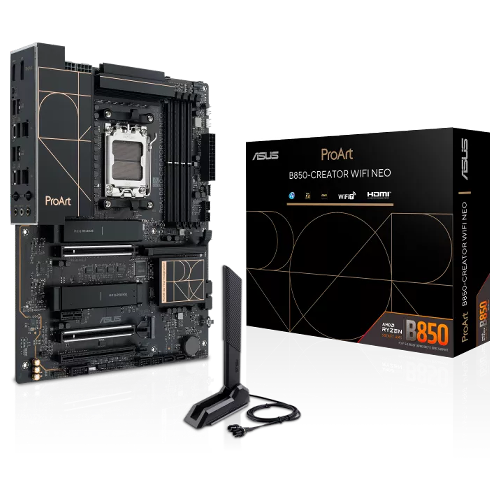 ASUS PROART B850-CREATOR WIFI NEO 8400MHz(OC) DDR5 Soket AM5 M.2 HDMI DP ATX Anakart
