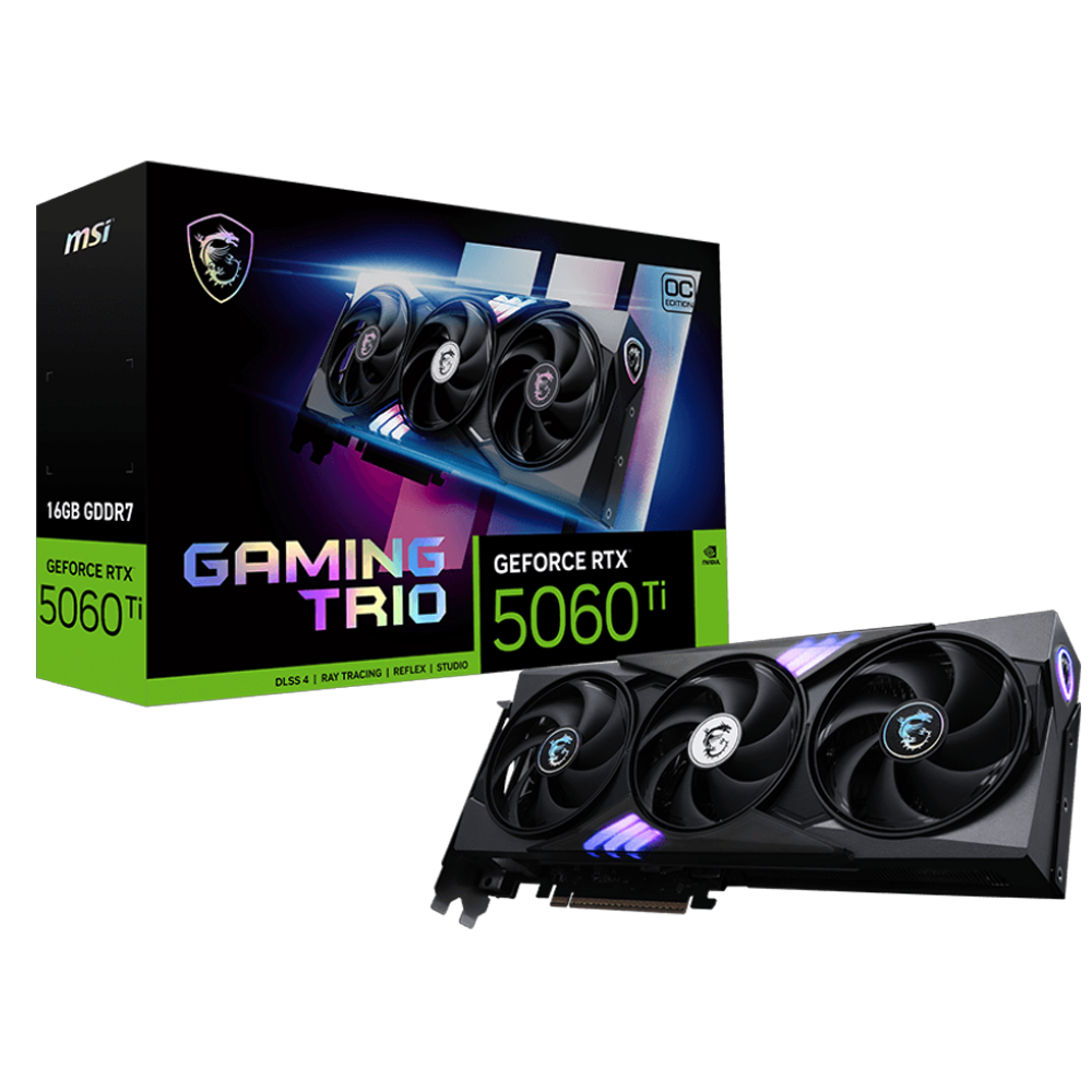 MSI GeForce RTX 5060 Ti 16G GAMING TRIO OC GDDR7 DLSS 4 128 Bit Ekran Kartı