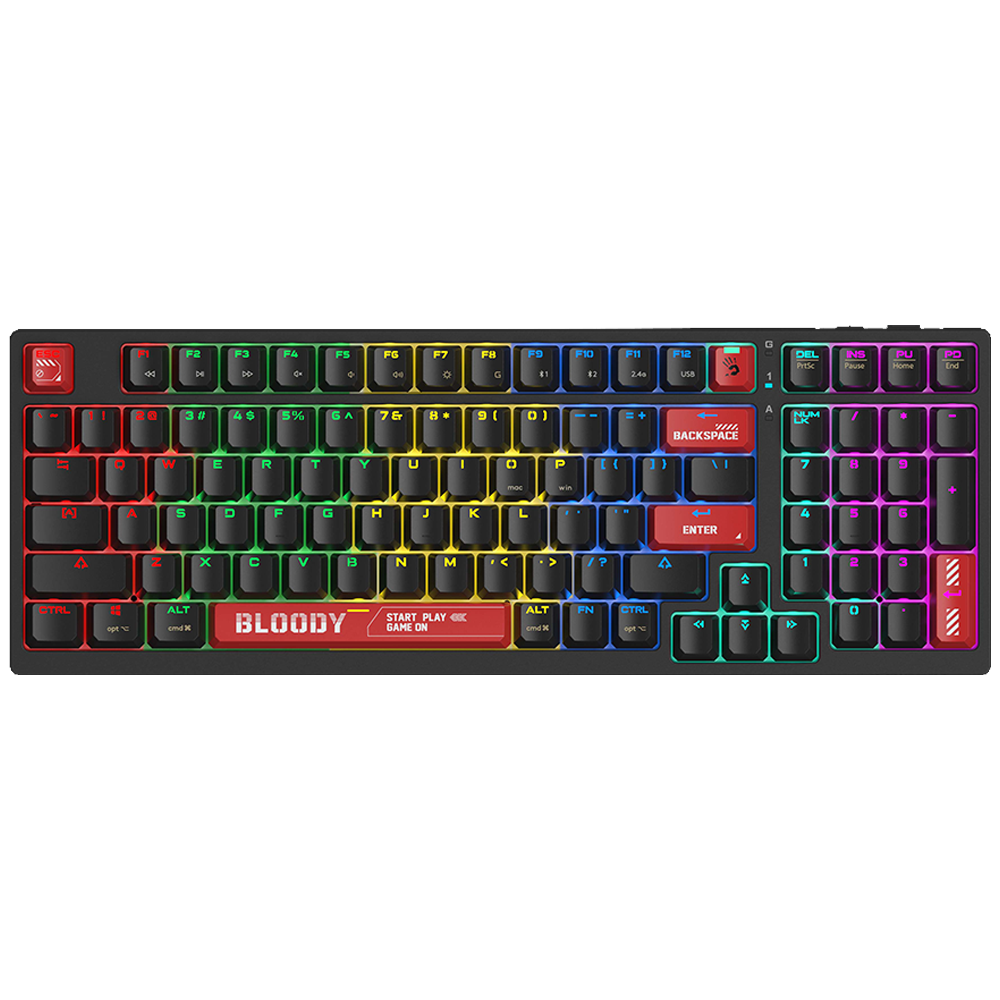 A4Tech Bloody WS98 Red Switch RGB Kablosuz Türkçe Gaming Klavye