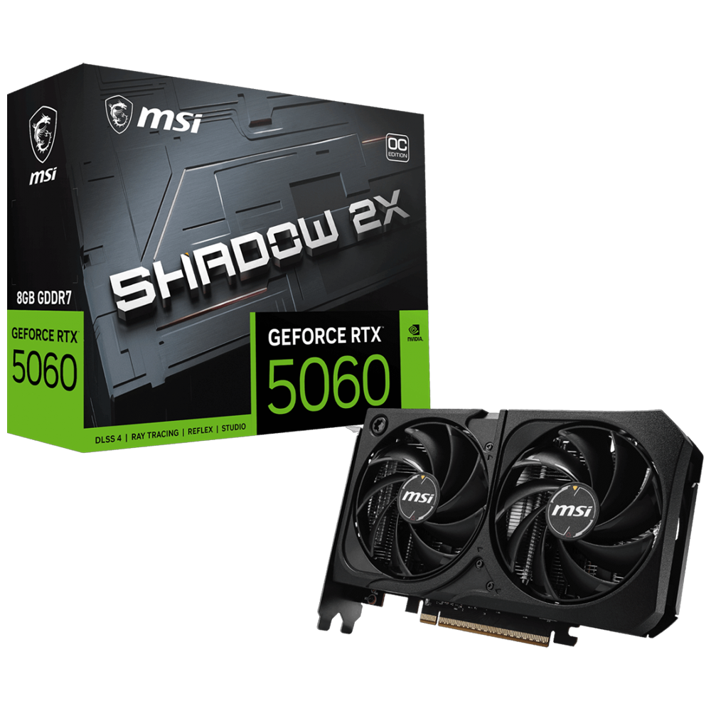 MSI GeForce RTX 5060 SHADOW 2X OC MAX 8GB GDDR7 DLSS 4 128 Bit Ekran Kartı