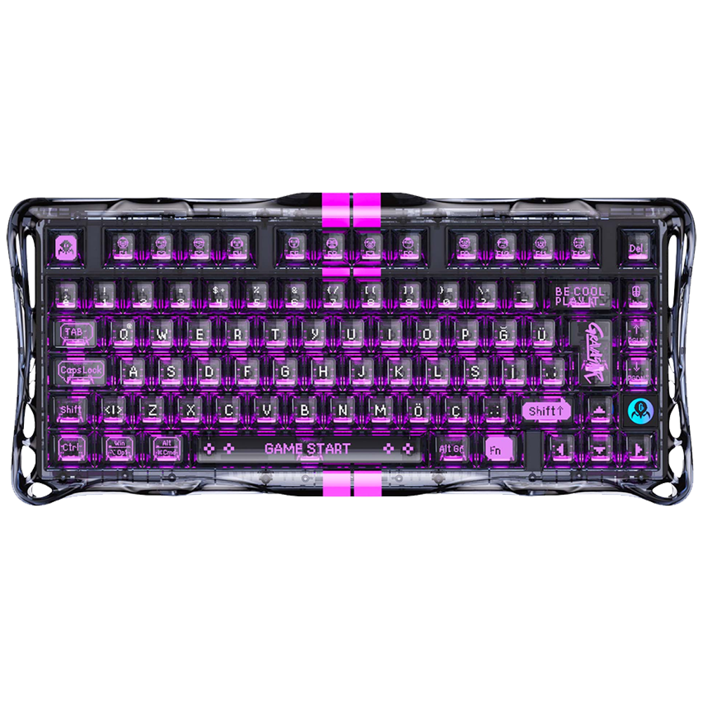 GravaStar Mercury V75 RGB Manyetik Switch Türkçe Q Transparent Black Kablolu Gaming Klavye