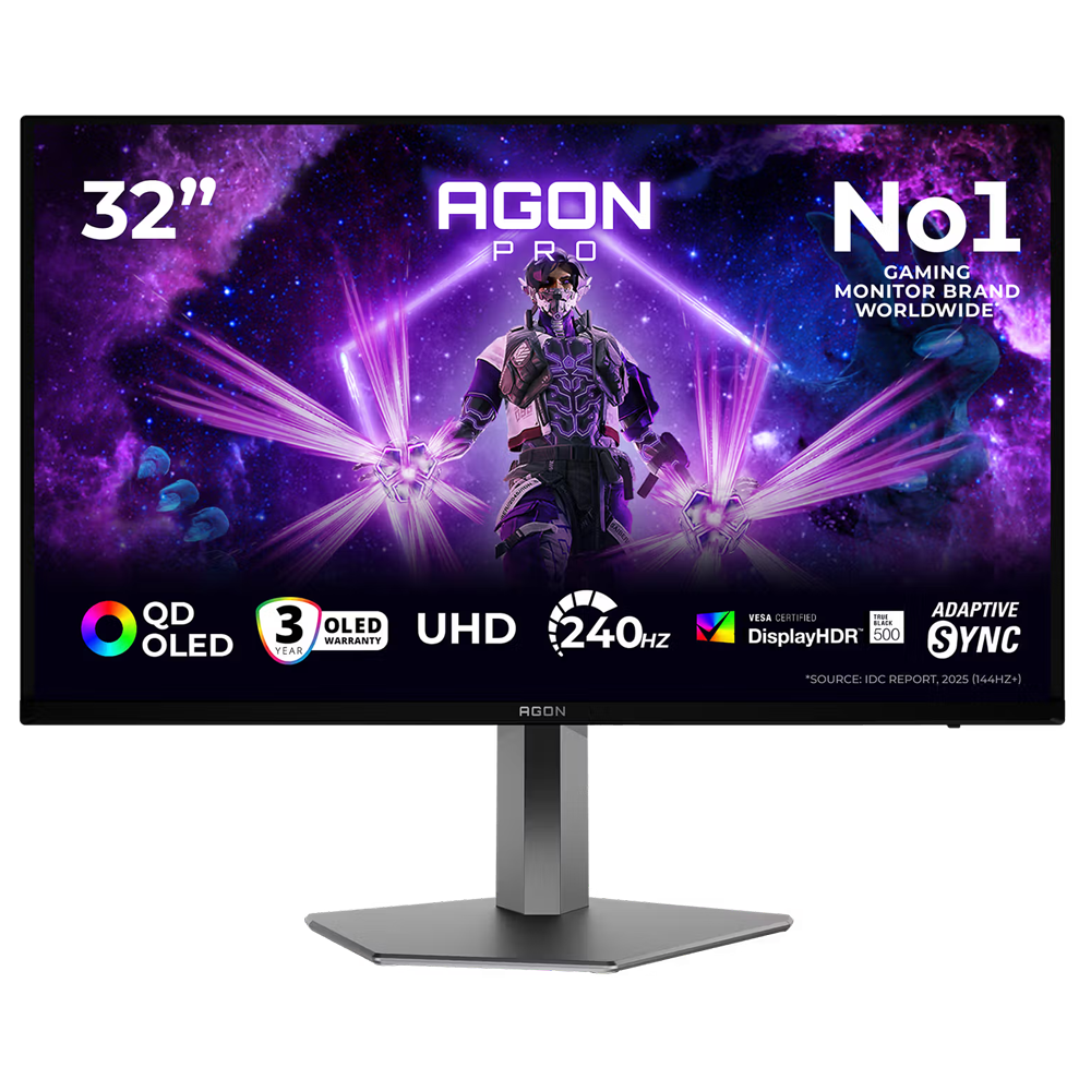 AOC AGON PRO AG326UZD2 31.5" 240Hz 0.03ms HDMI DP Adaptive Sync Pivot HDR500 UHD QD-OLED Gaming Monitör