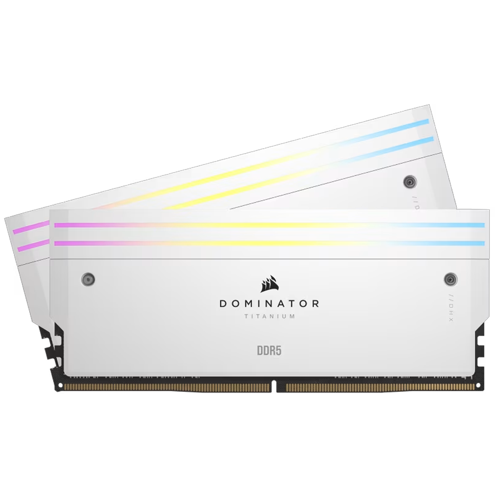 CORSAIR 32GB (2x16GB) Dominator Titanium RGB Beyaz 6000MHz CL30 XMP/EXPO DDR5 Dual Kit Ram görsel 1