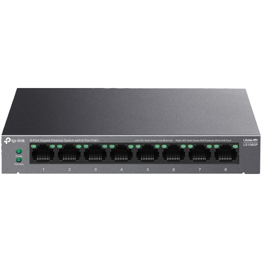 TP-LINK LS108GP 8 Port Poe Gigabit Masaüstü Switch