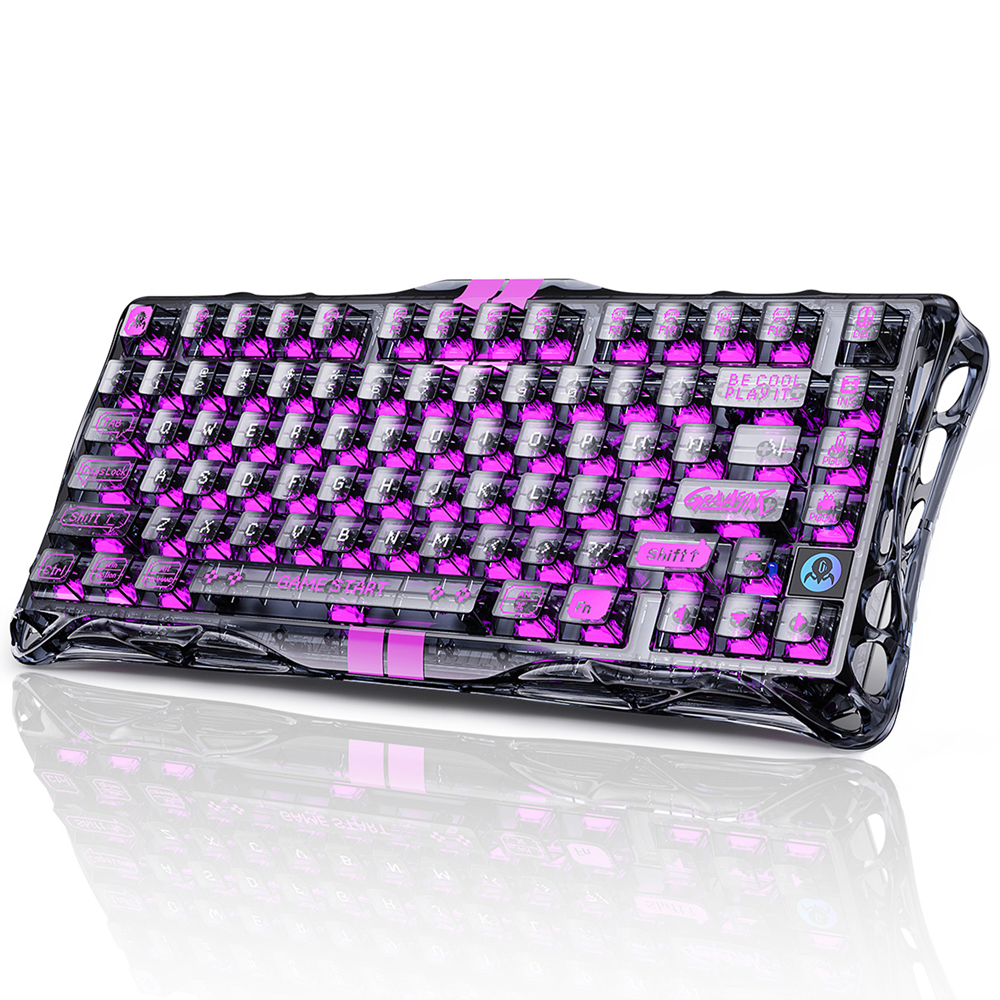 GravaStar Mercury V75 RGB Manyetik Switch İngilizce Q Stealth Siyah Şeffaf Kablolu Gaming Klavye