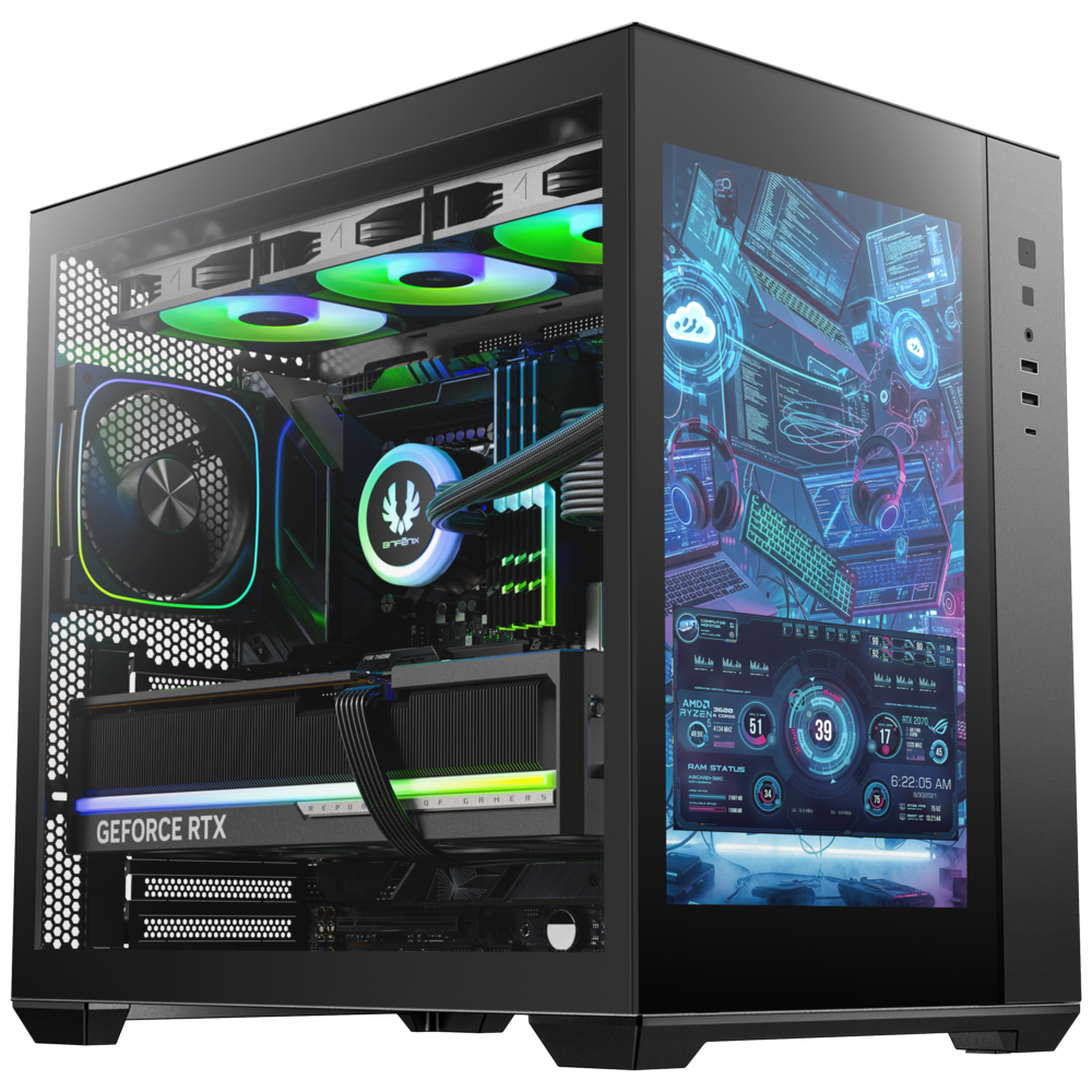 BITFENIX ALD 850W 80+ Bronze Tempered Glass 4x ARGB LCD Ekranlı USB 3.1 Siyah ATX Mid Tower Kasa