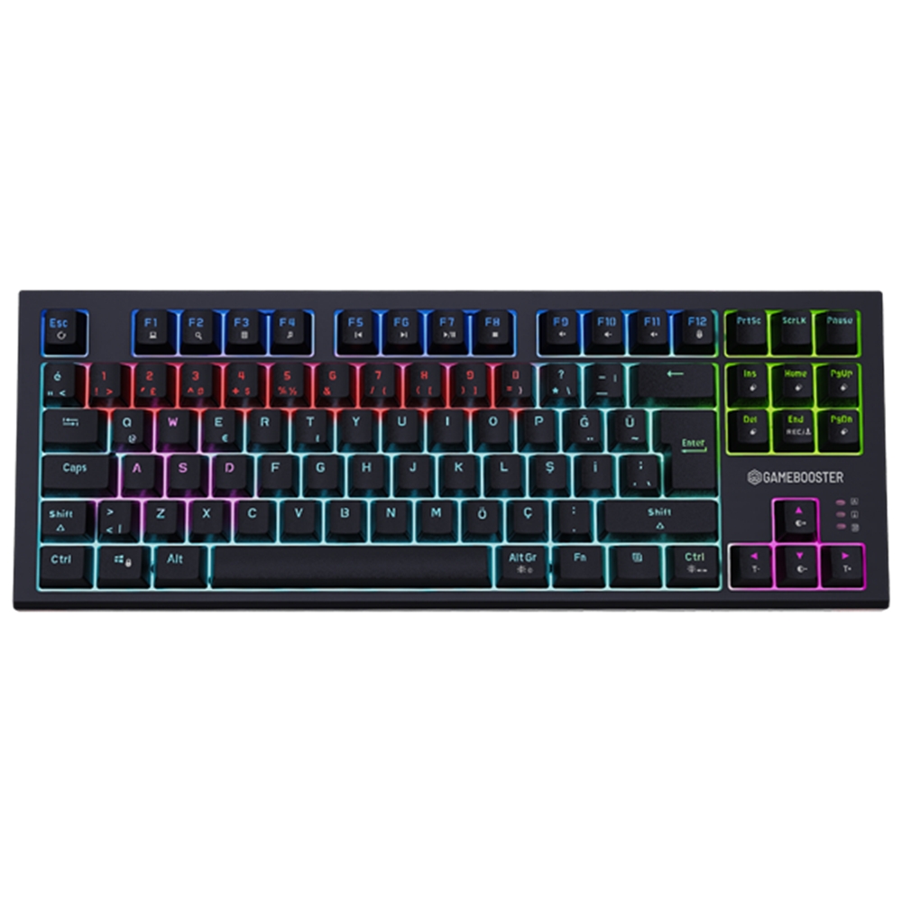 GameBooster Lumin Red Switch RGB Siyah Mekanik Kablolu Gaming Klavye