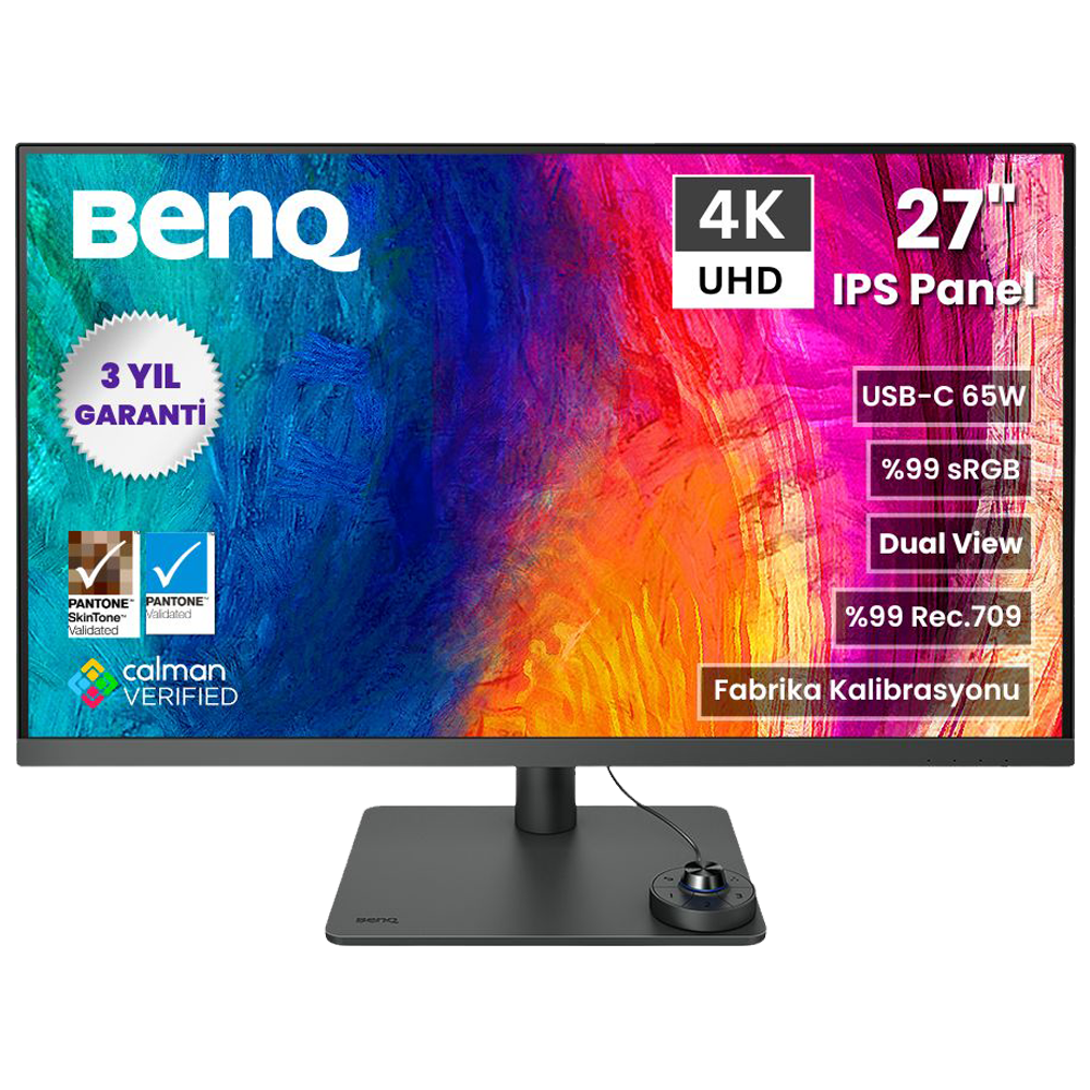 BenQ PD2705U 27'' 60Hz 5ms HDMI DP USB-C HDR10 Pivot UHD IPS Monitör