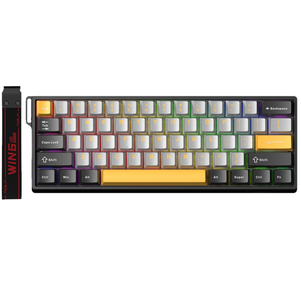 Aula Win60 HE Max Win Chun Switch Hot Swap TKL RGB Sarı Kablolu Gaming Klavye