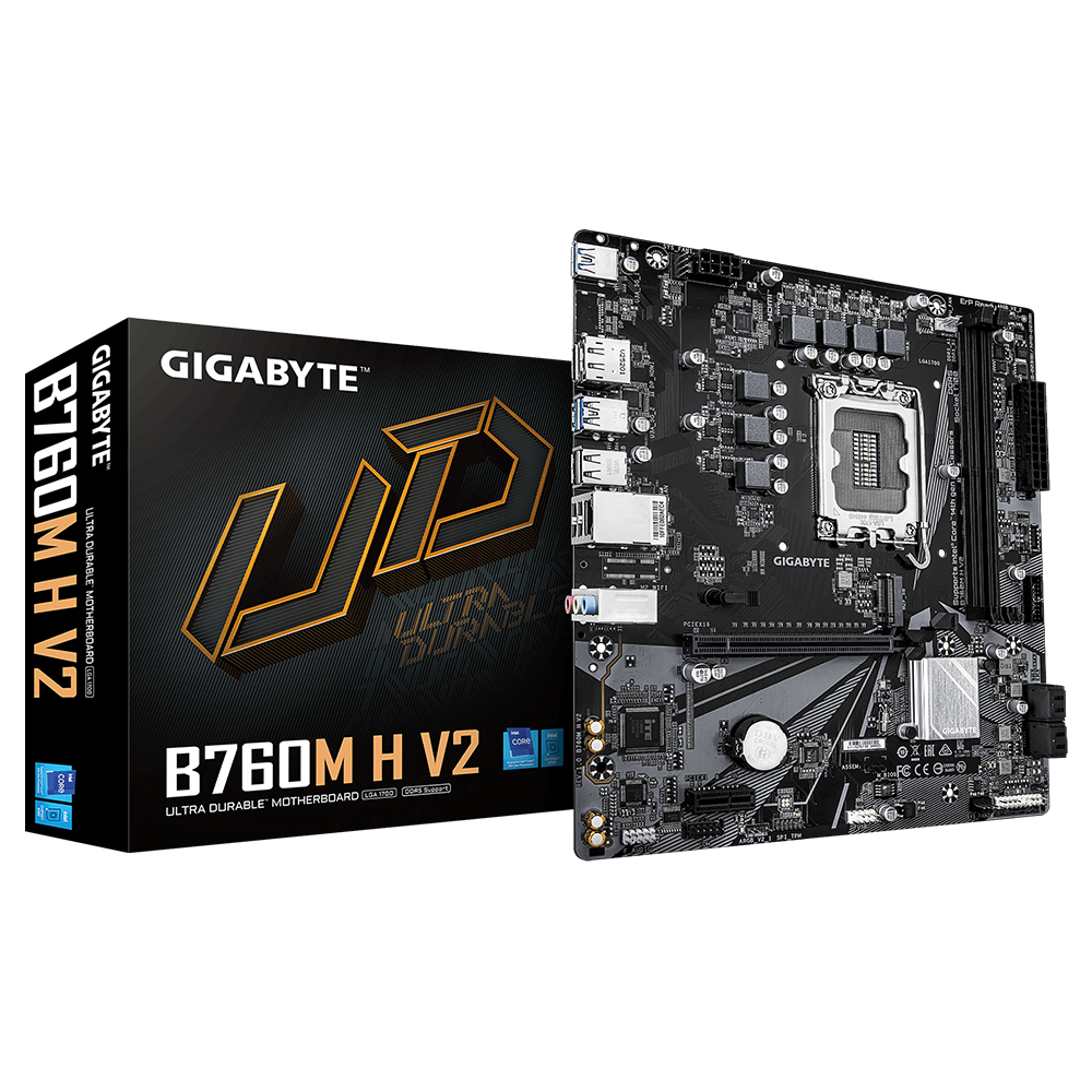 GIGABYTE B760M H V2 8000MHz(OC) DDR5 LGA 1700 M.2 HDMI DP mATX Anakart