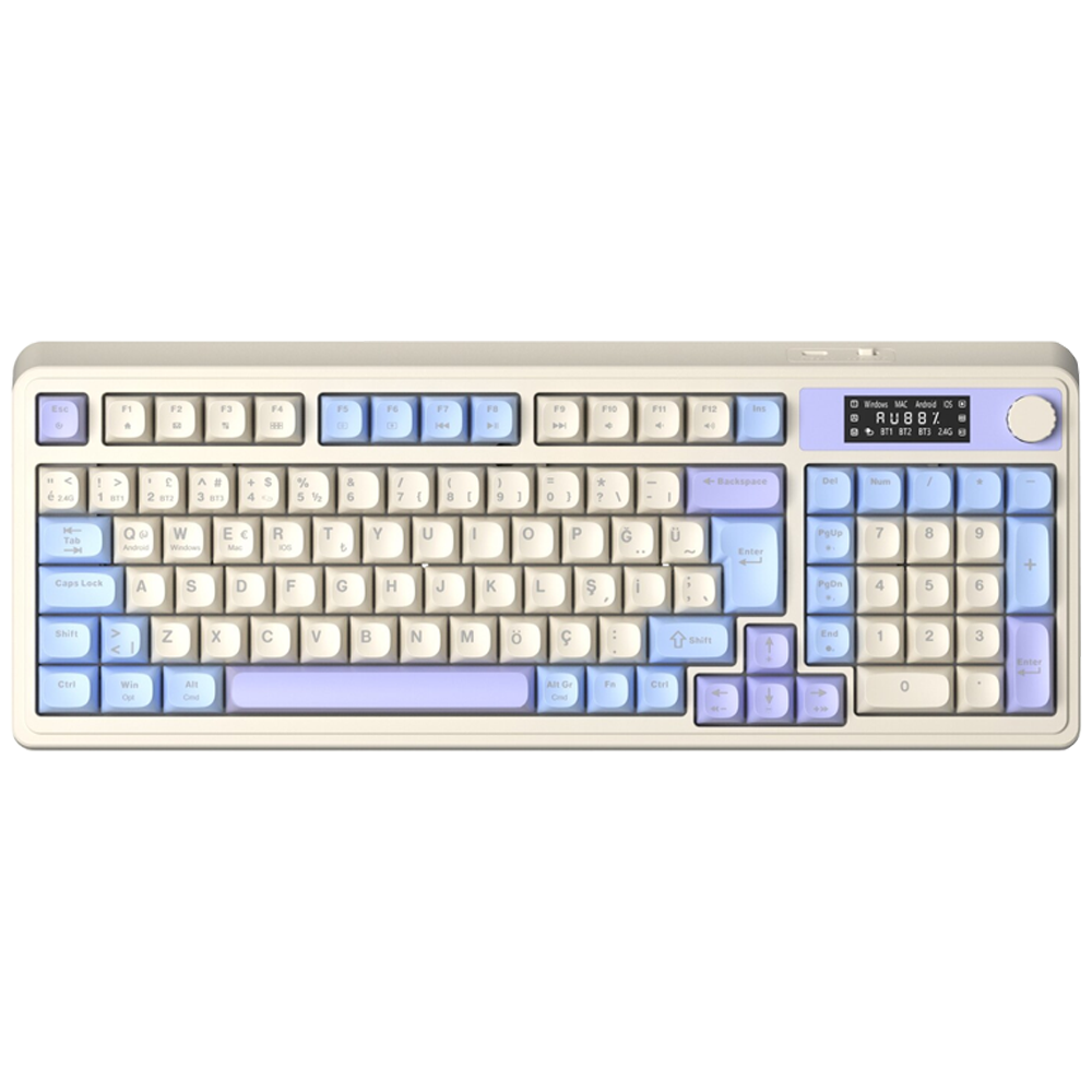 Aula S99 PRO Retro RGB Mavi Kablosuz Gaming Klavye
