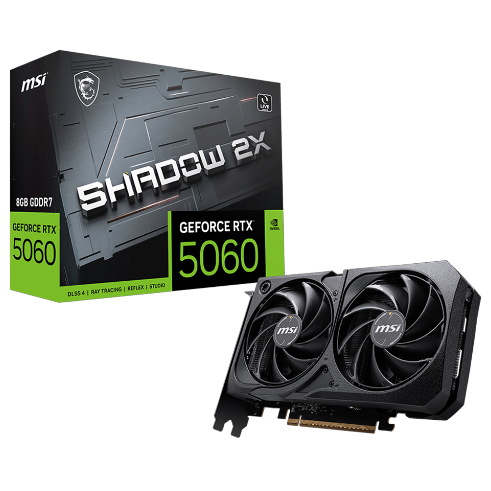 MSI GeForce RTX 5060 8G SHADOW 2X GDDR7 DLSS 4 128 Bit Ekran Kartı görsel 1