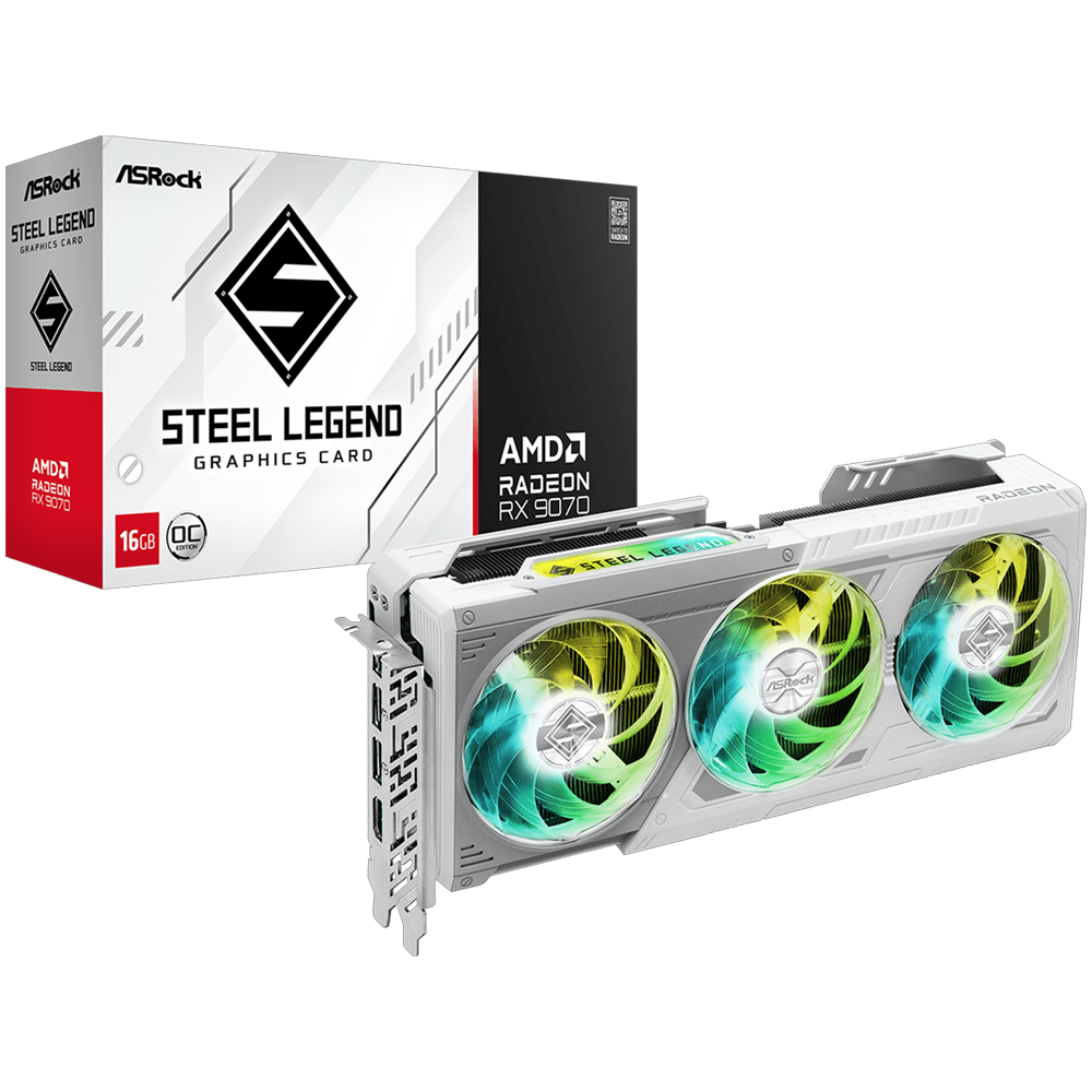 ASROCK AMD Radeon RX 9070 Steel Legend 16GB OC GDDR6 256 Bit Ekran Kartı