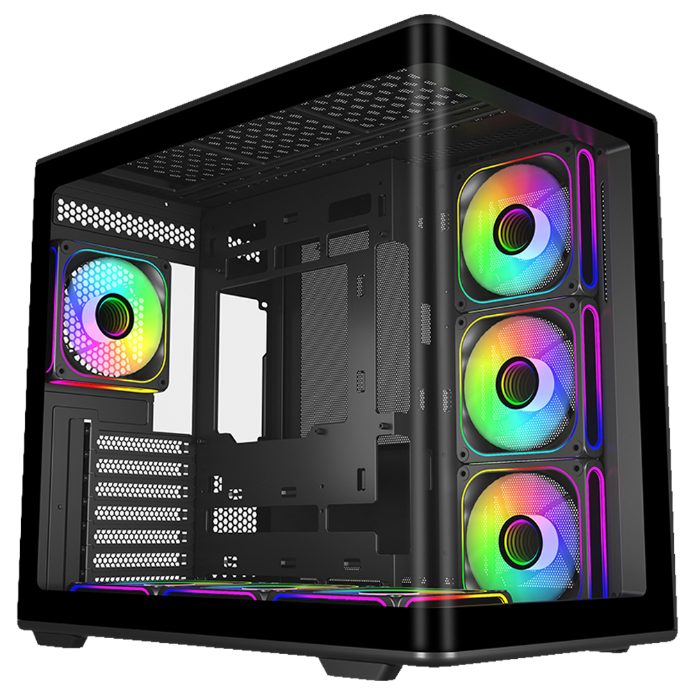 Cooler Master Elite 600 7X120mm ARGB Curve TG Mid Tower Siyah Kasa
