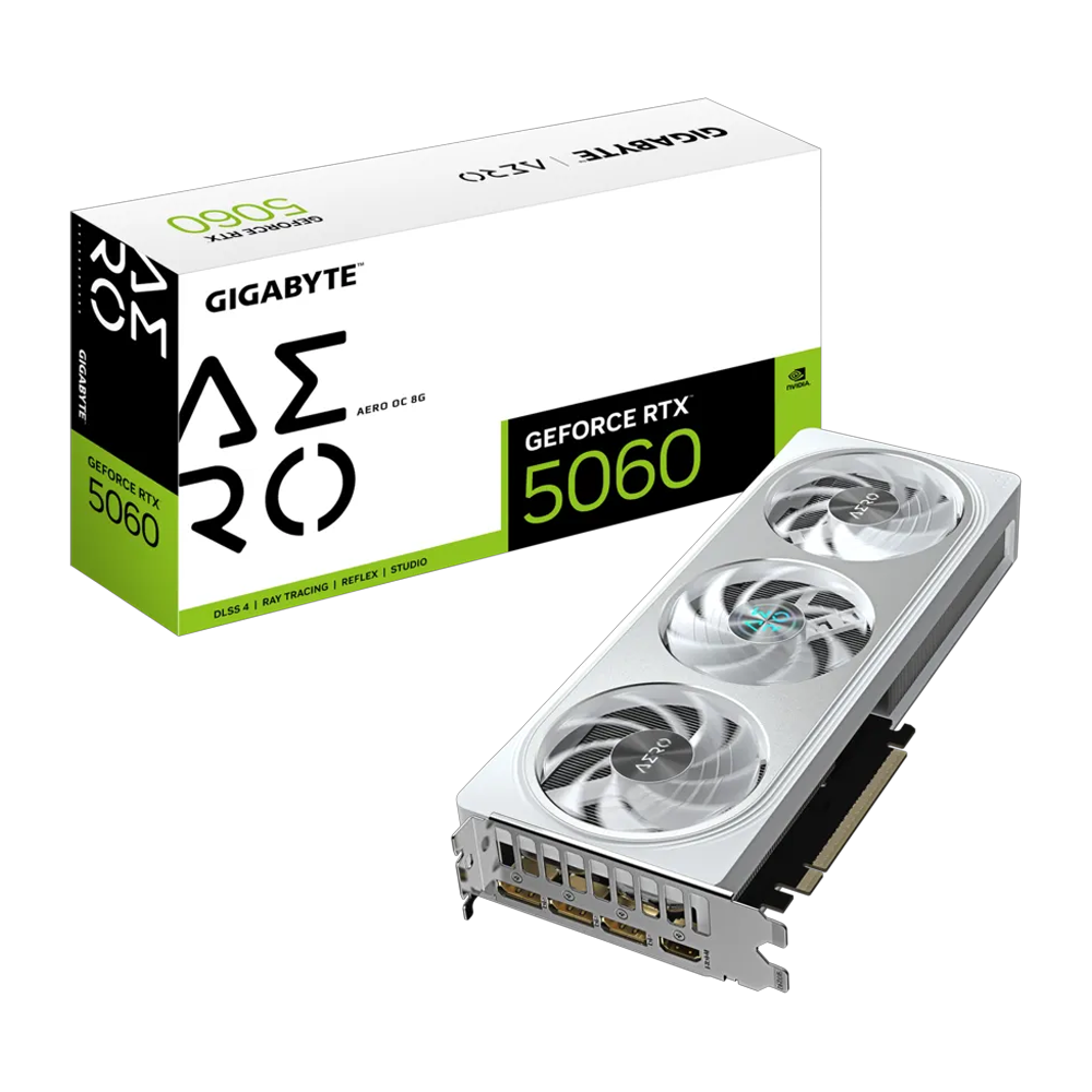 GIGABYTE GeForce RTX 5060 AERO OC 8G GDDR7 DLSS 4 128 Bit Ekran Kartı görsel 1