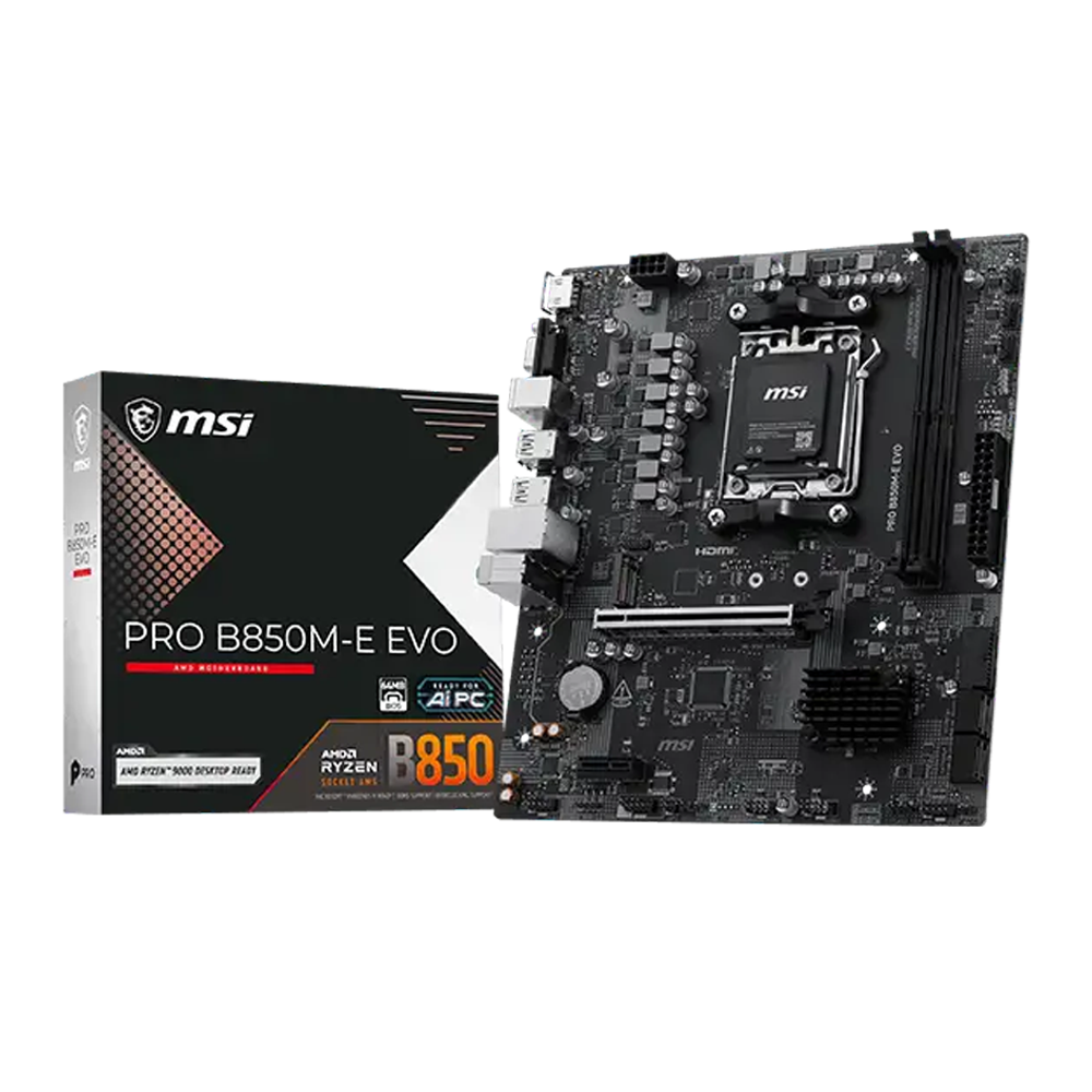 MSI PRO B850M-E EVO 8200MHz(OC) DDR5 Soket AM5 M.2 HDMI mATX Anakart