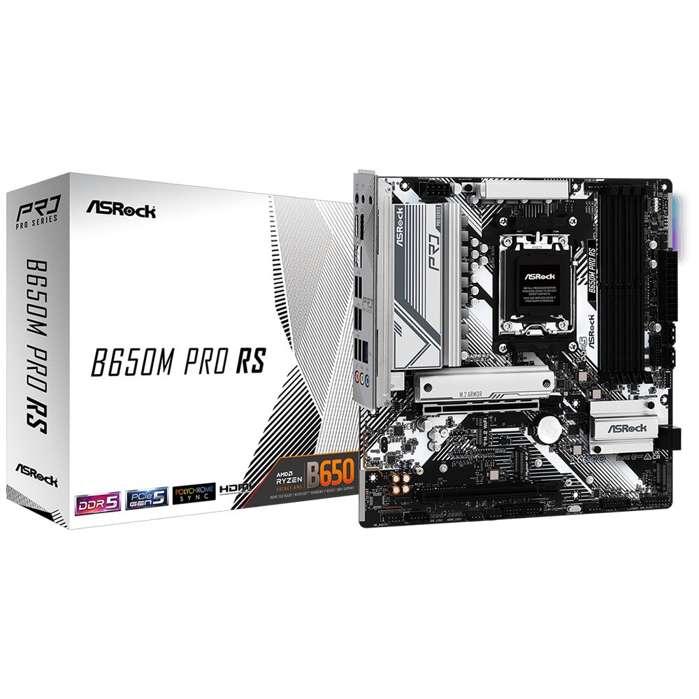 ASROCK B650M Pro RS 7200MHz(OC) DDR5 Soket AM5 M.2 USB 3.2 HDMI mATX Anakart