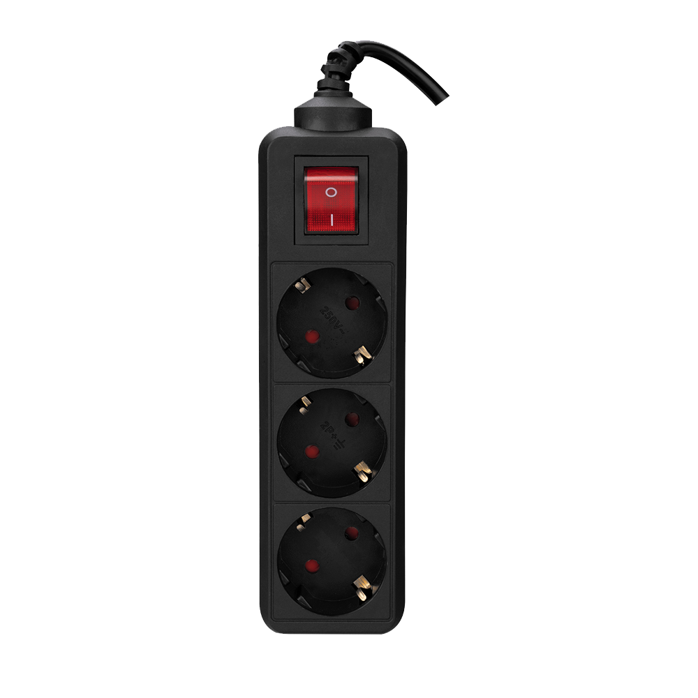 S-link SPG3-X-3 1.5m 150 Joule 3 lü Anahtarlı Akım Korumalı Siyah Priz