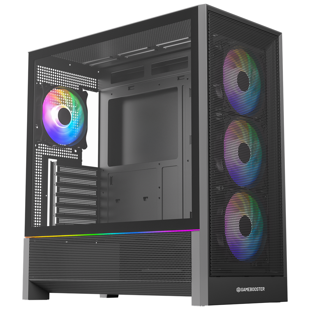 GameBooster MYSTRAL 750W 80+ Bronze ATX3.1 Gen5.1 Mesh ARGB E-ATX Mid Tower Siyah Kasa