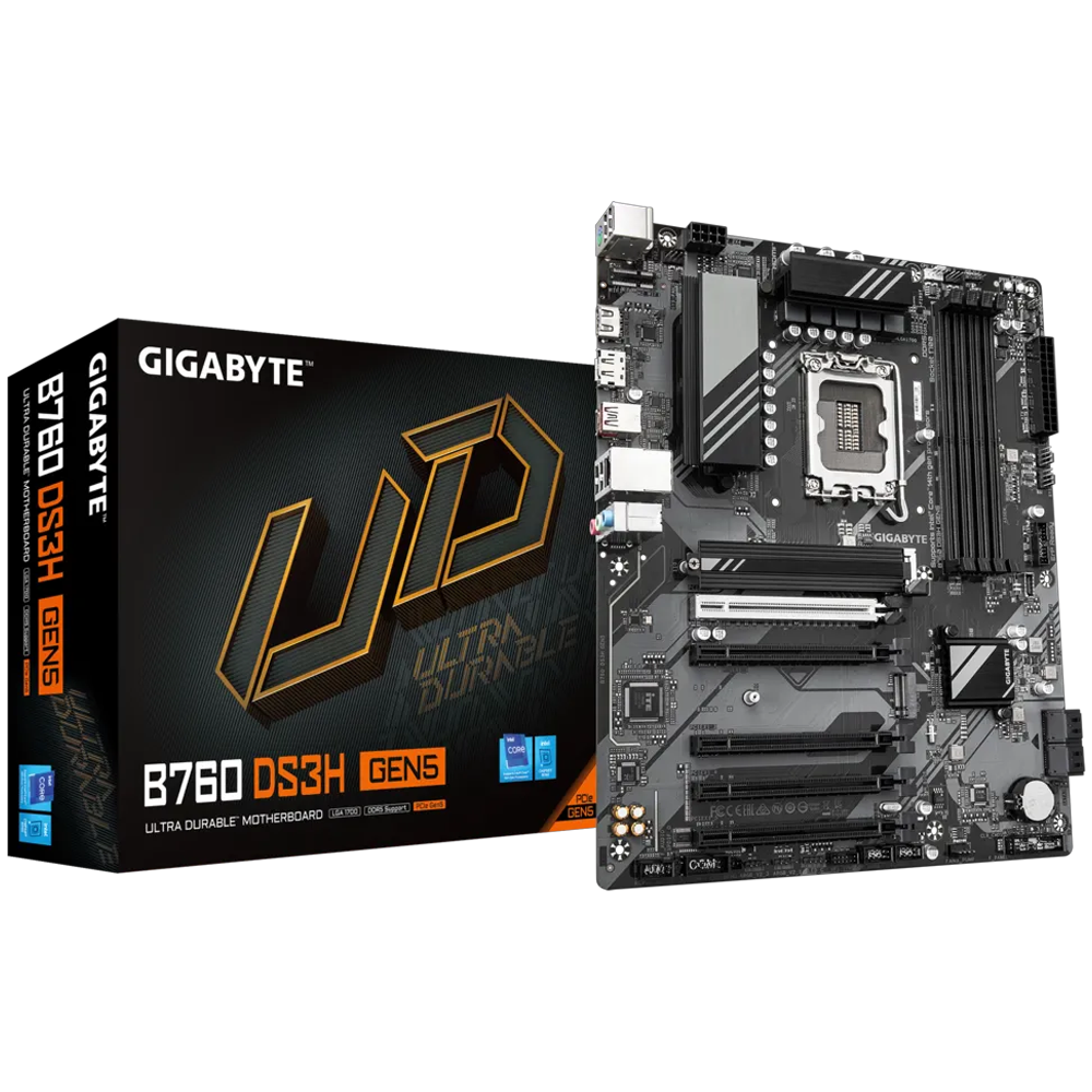 GIGABYTE B760 DS3H GEN5 DDR5 7600MHz(OC) Soket 1700 M.2 HDMI DP ATX Anakart