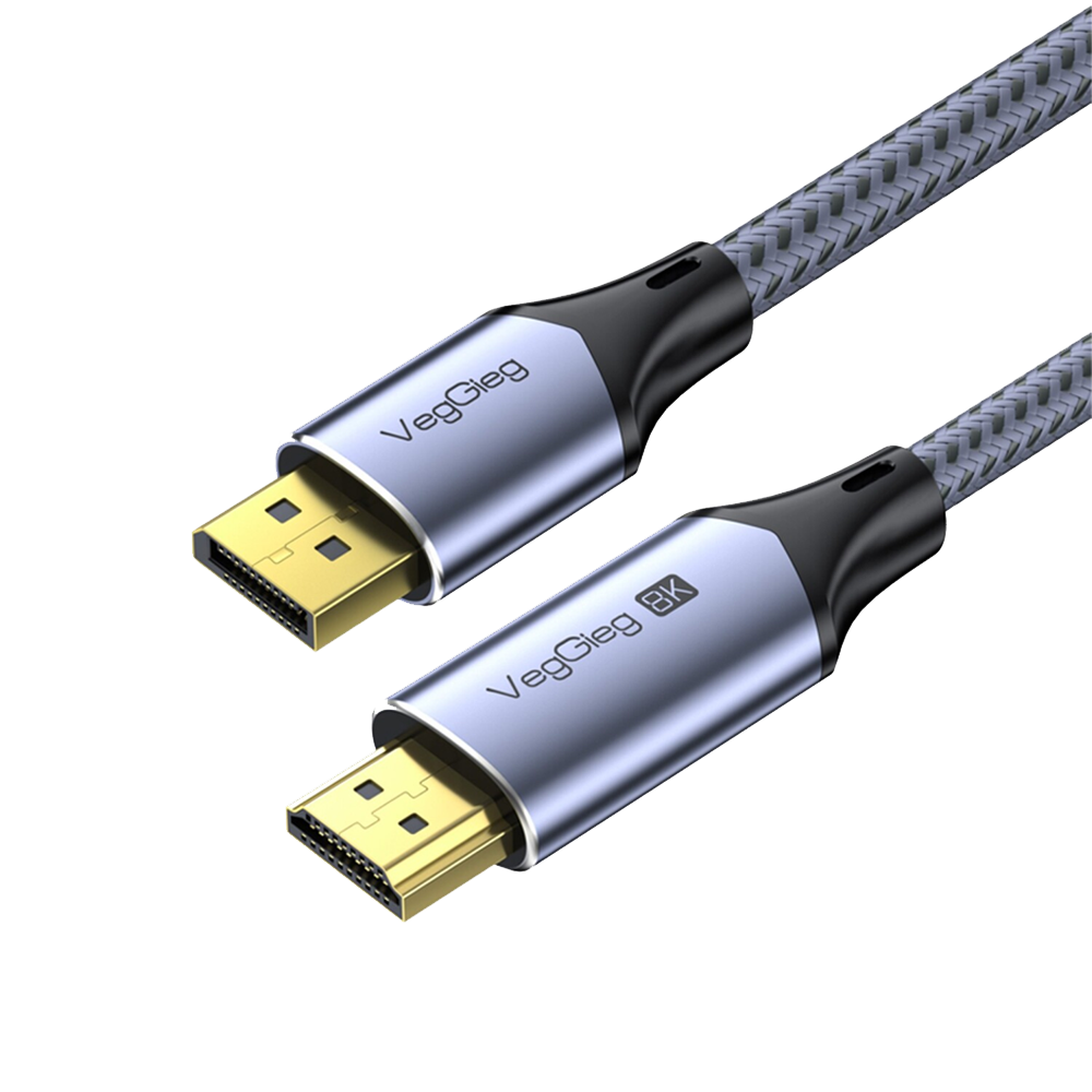 VegGieg 8K 60Hz 4K 240Hz Displayport HDMI Dönüştürücü Kablo 2 Metre