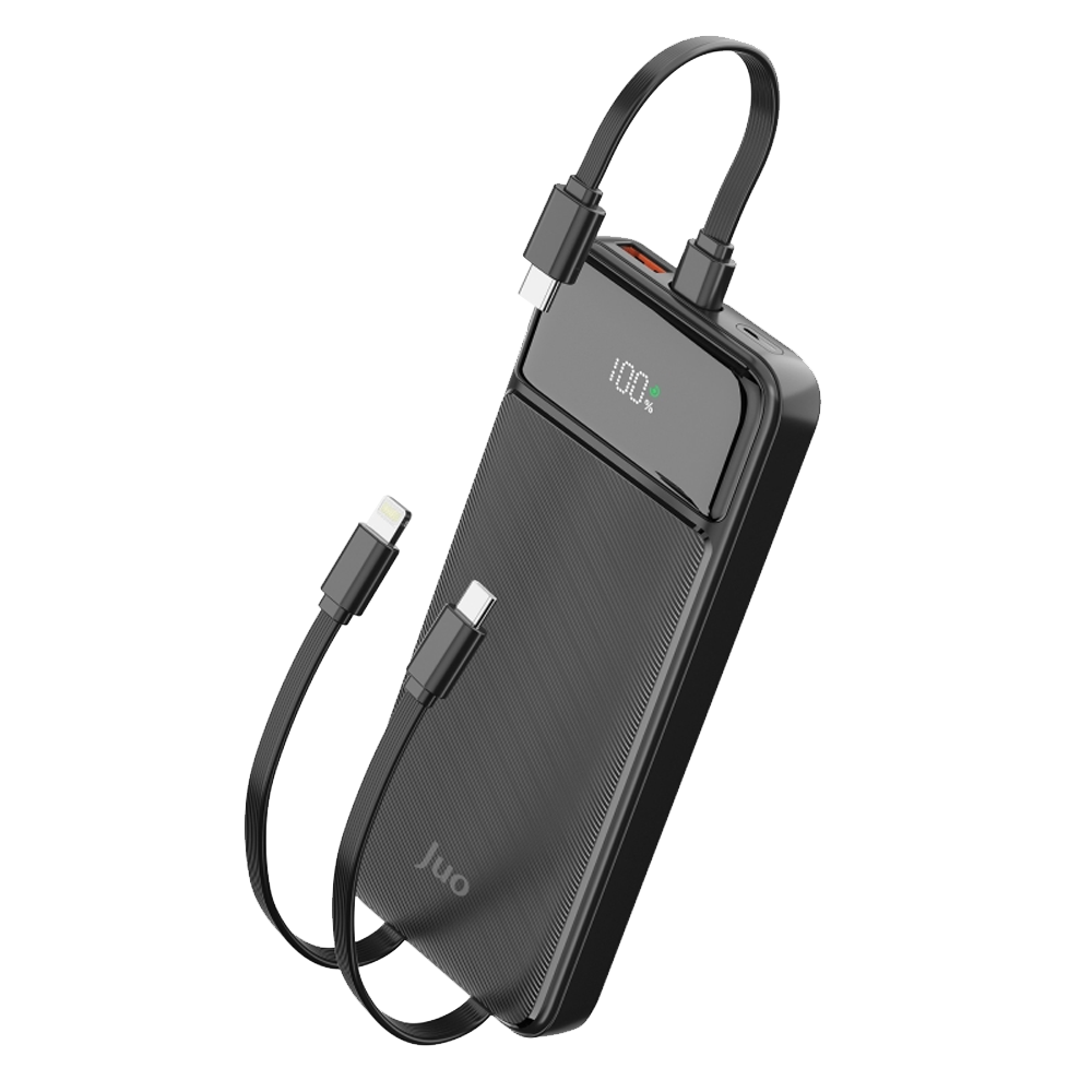 Juo JCP410-B 22.5W 10000mAH Type-C Led Ekranlı Taşınabilir Siyah Hızlı Şarj Powerbank 