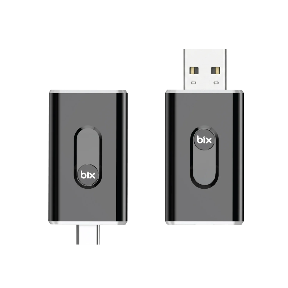 Bix CB02 WIFI CarPlay Android Auto USB-A USB-C Kobloludan Kablosuza Çevirici Hibrit Adaptör